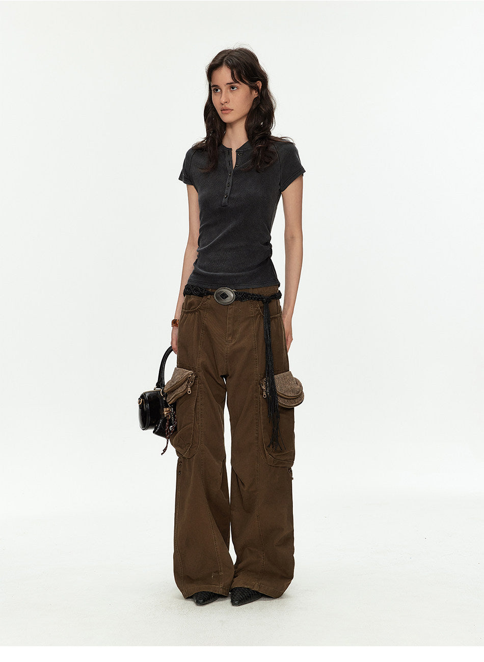 Casual Pants with Double Zippers
