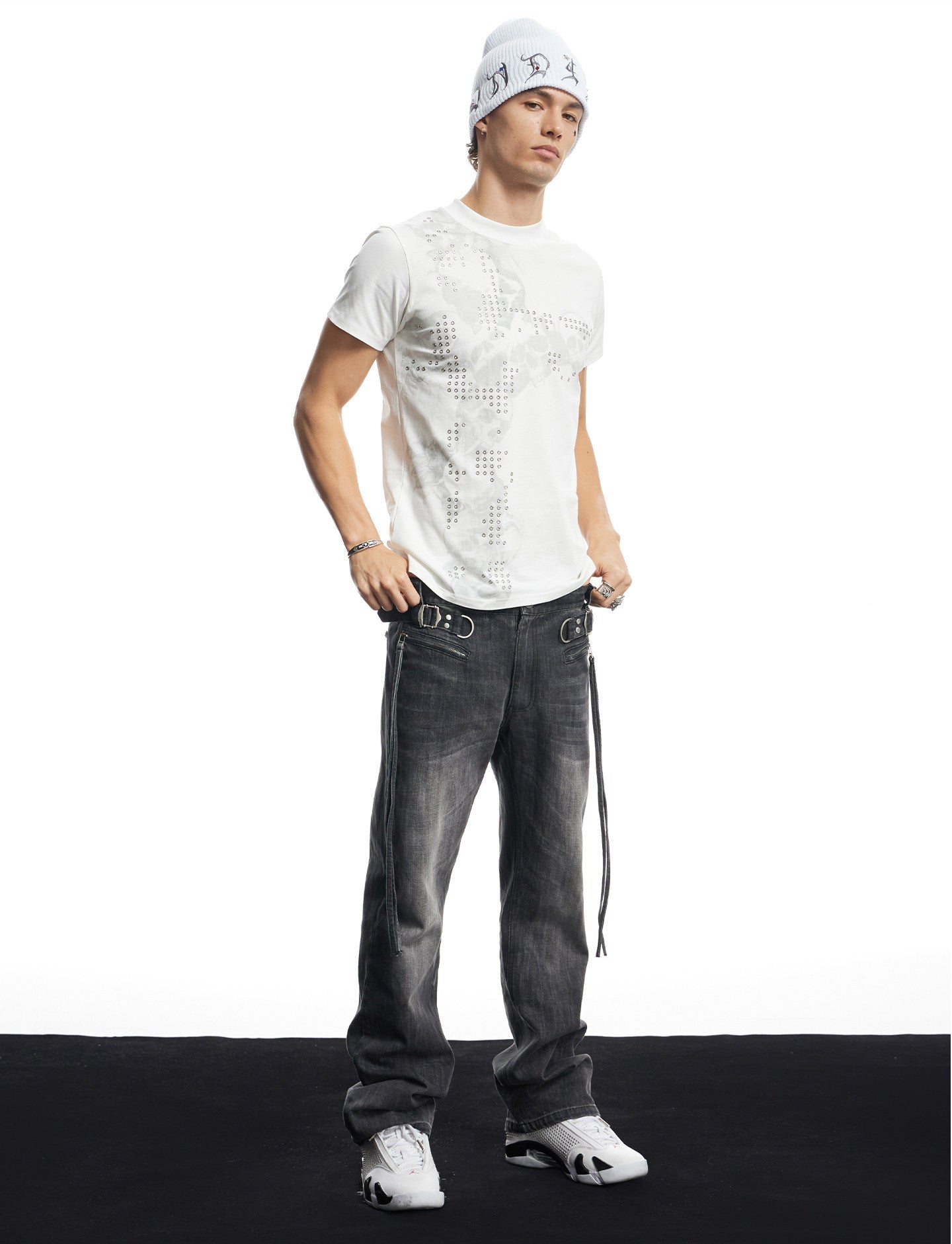 Street Style Slim-Fit Round-Neck T-Shirt