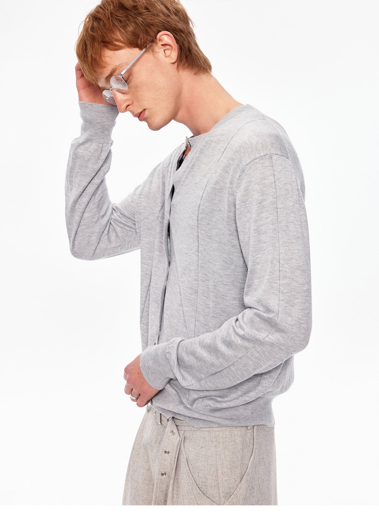 Mulberry Silk-Blend Knit Cardigan
