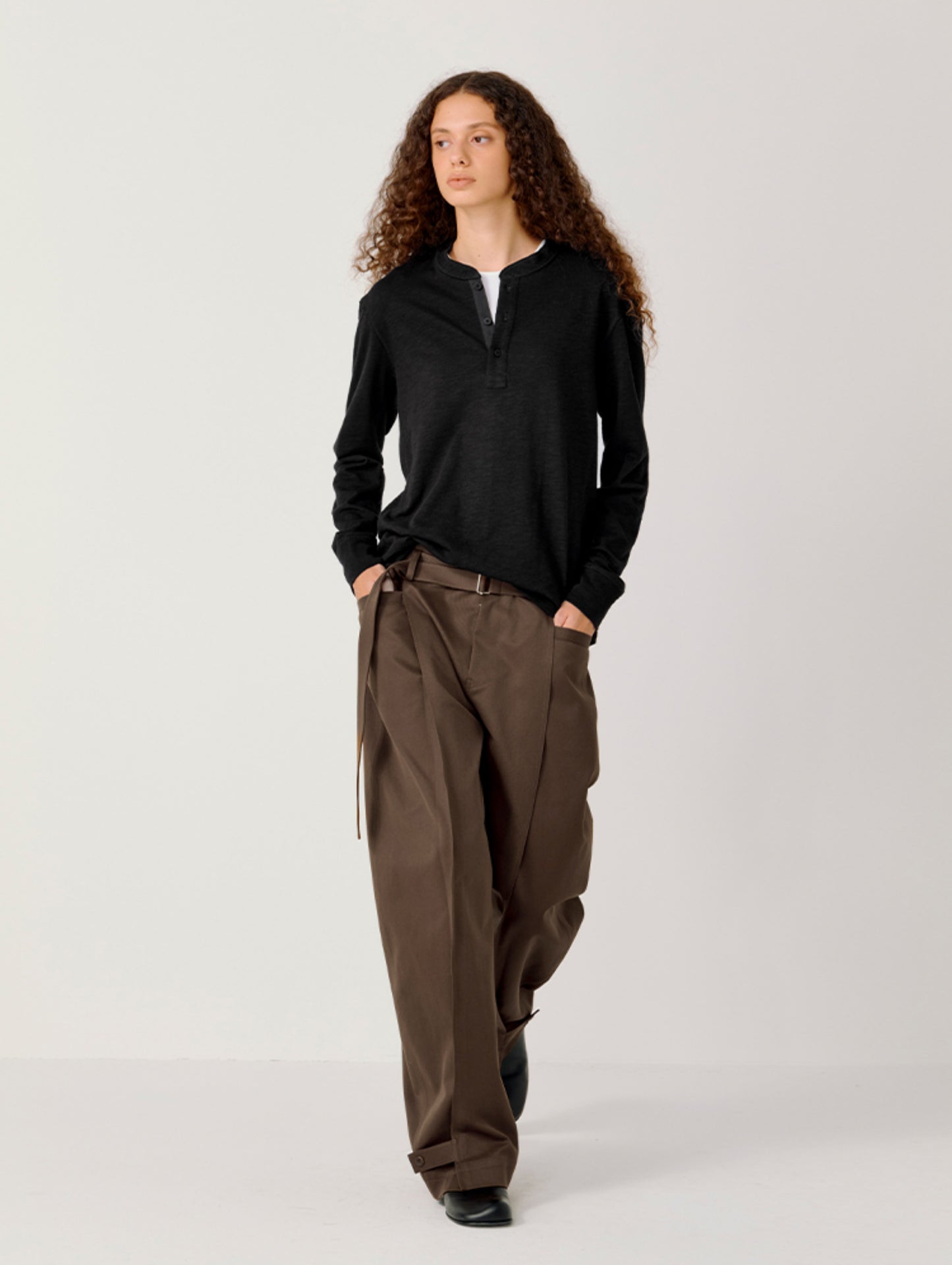 Henry-collar T-shirt