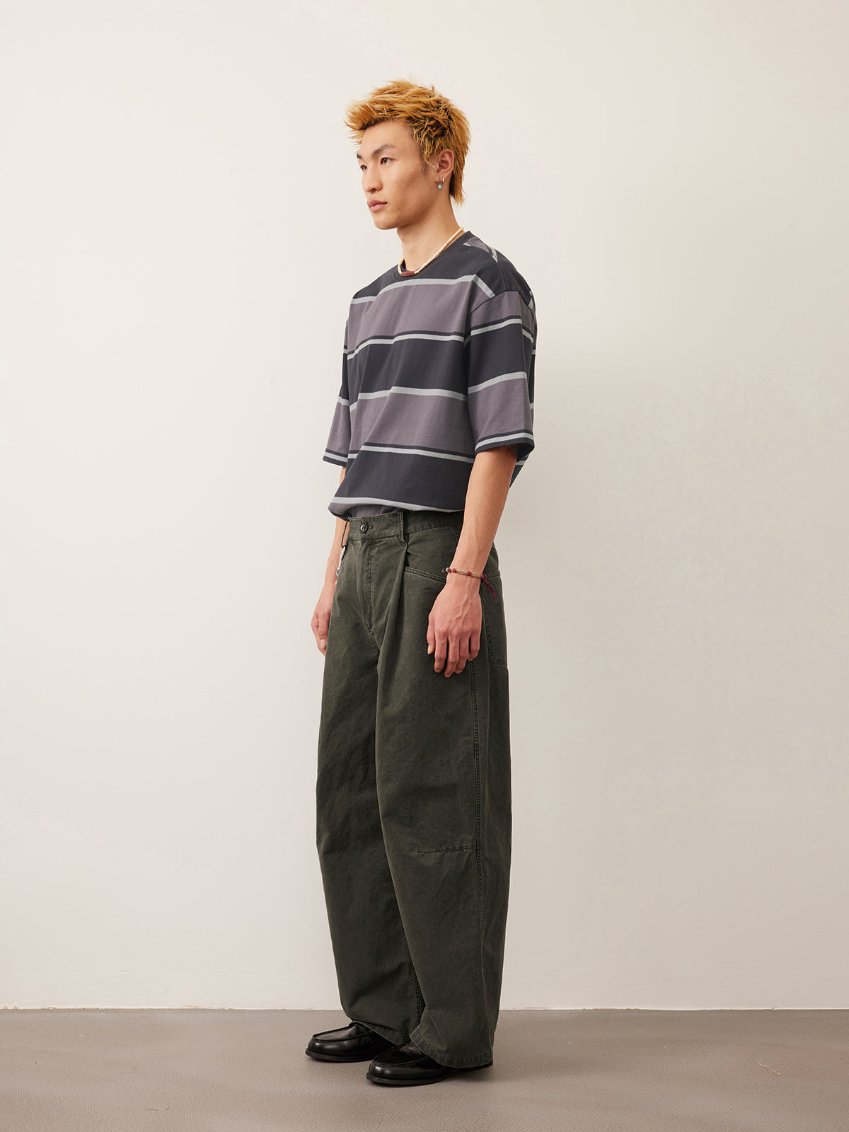 Single Pleated Loose Casual Pants