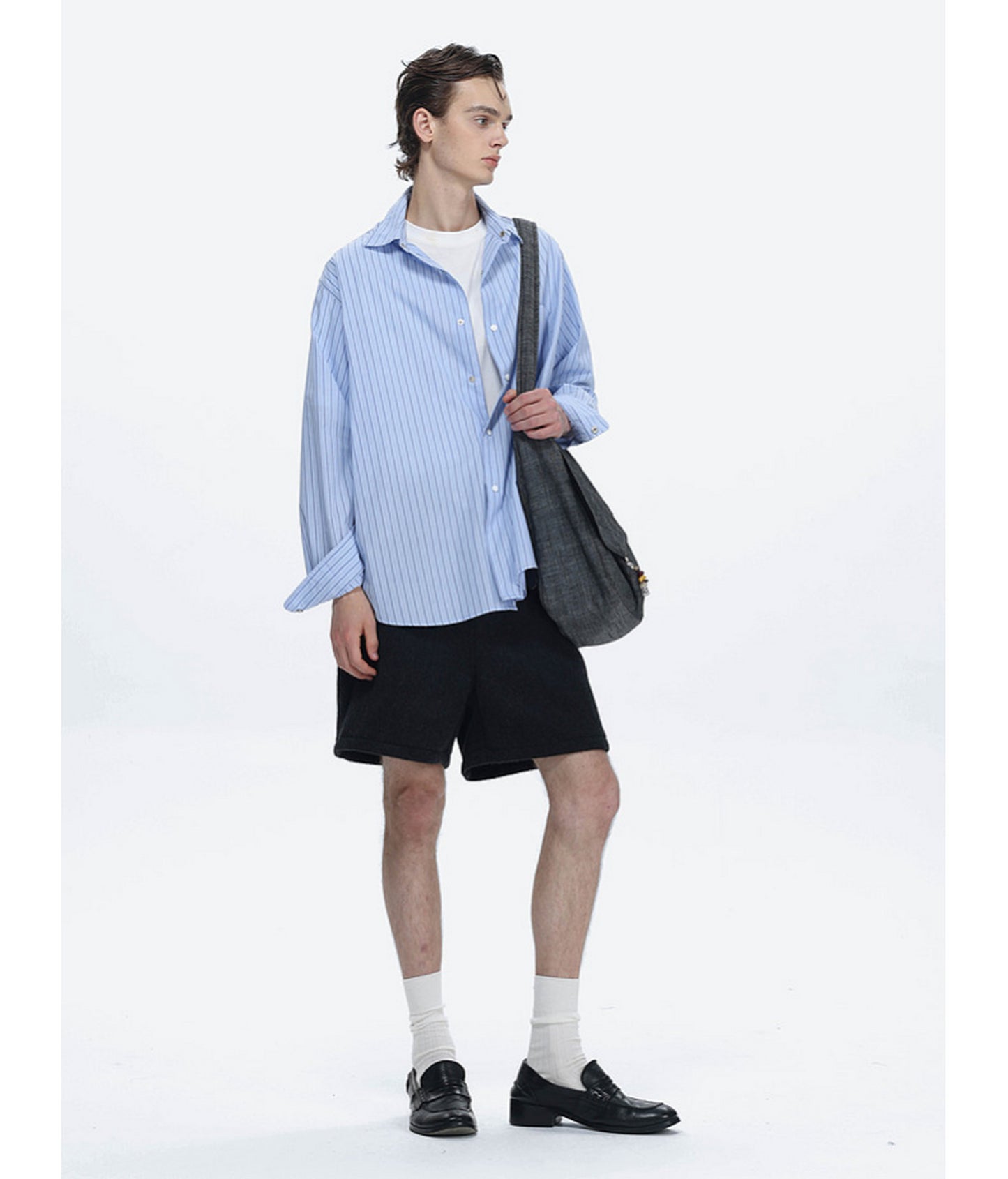 Striped Drop-Shoulder Casual Shirt