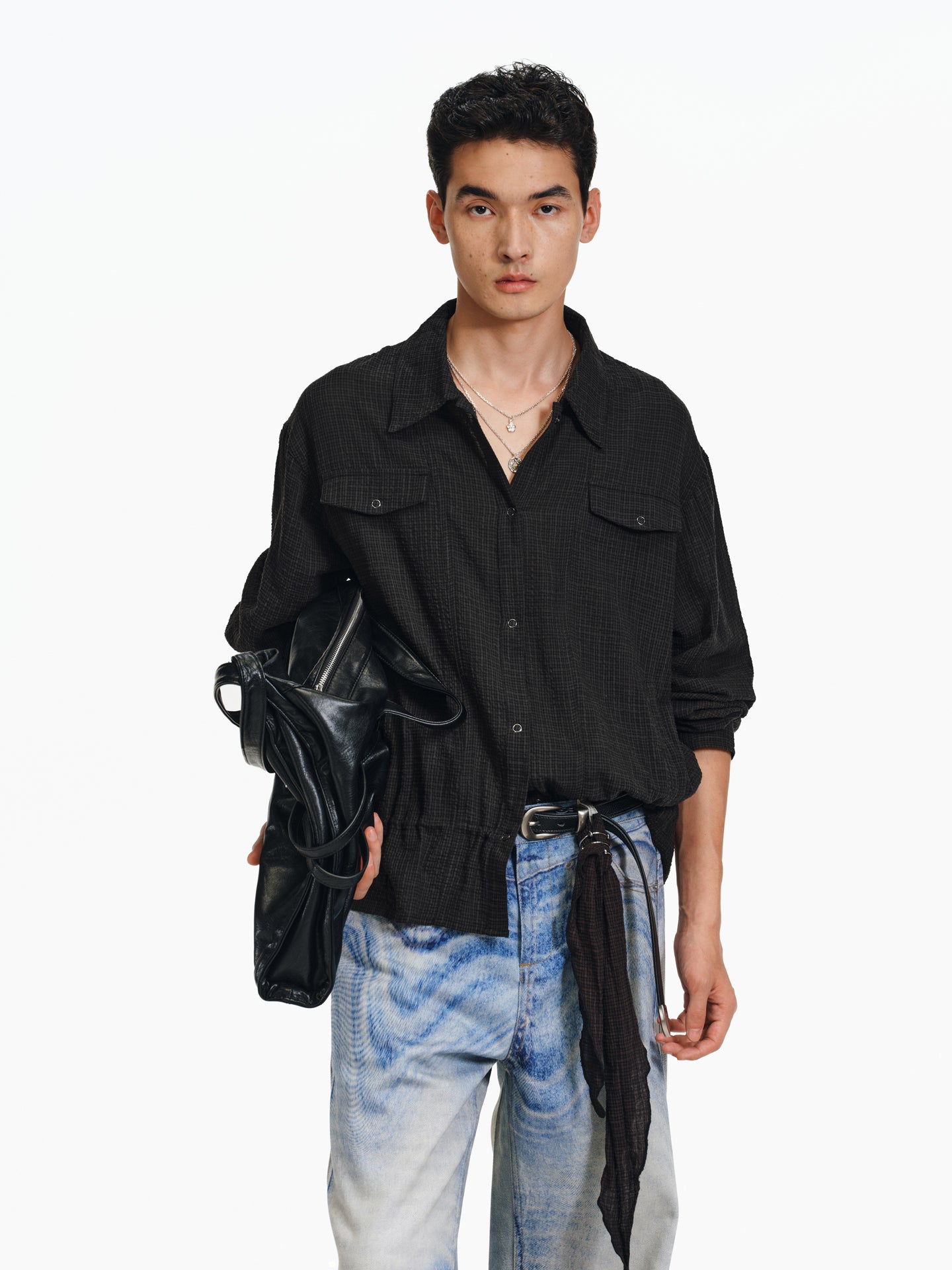 Drawstring waist shirt