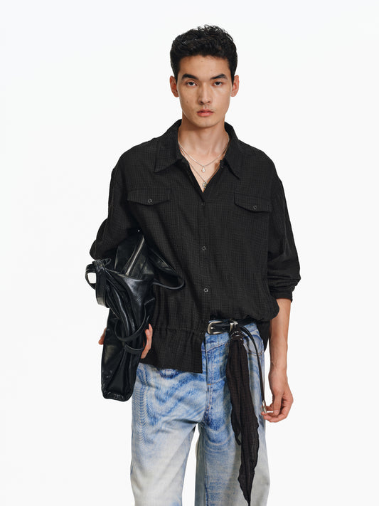 Drawstring waist shirt