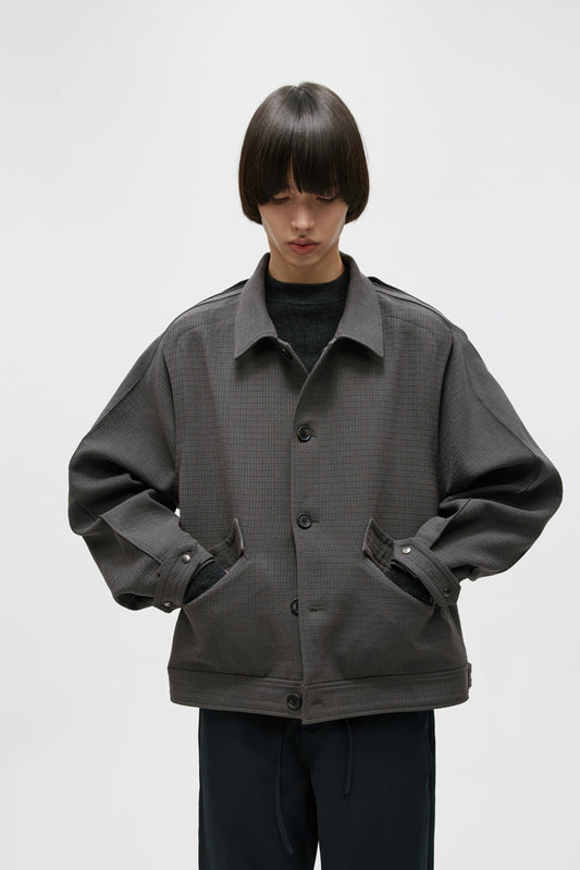 Drop Shoulder Loose Leaf Jacket