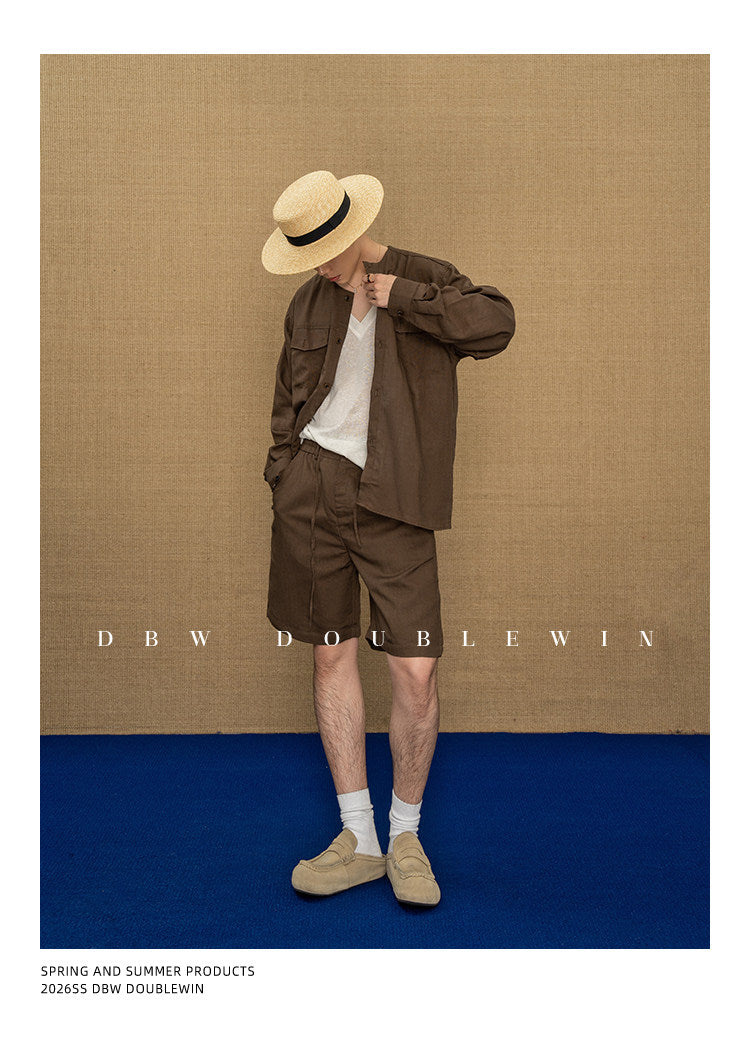 Linen-Blend Shirt Set