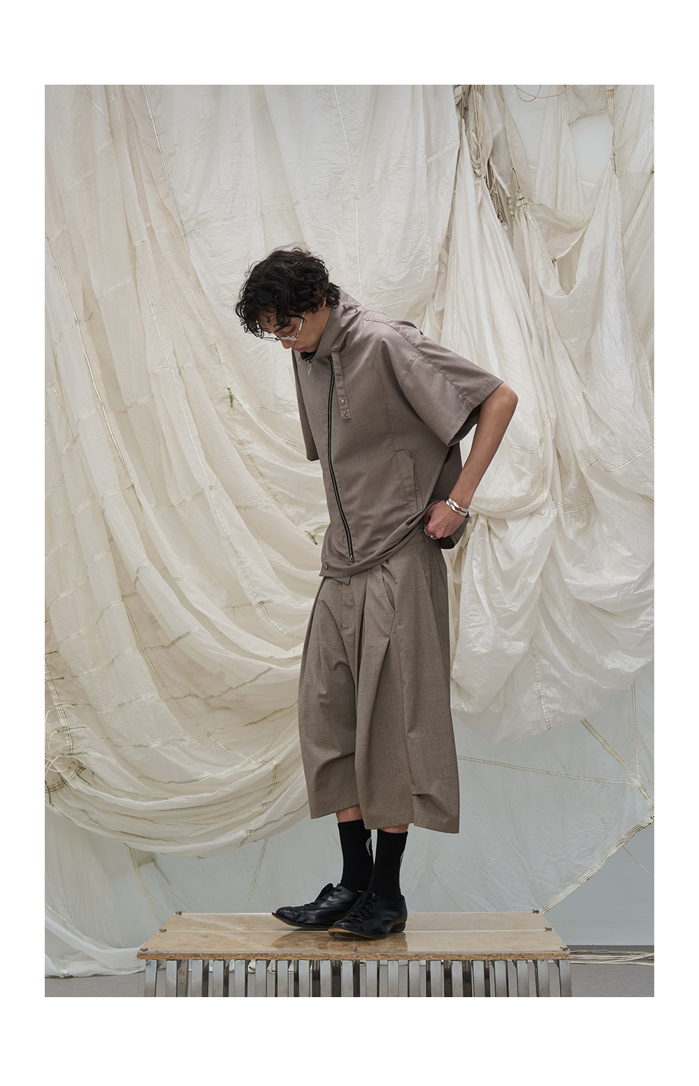 Draped cropped pants