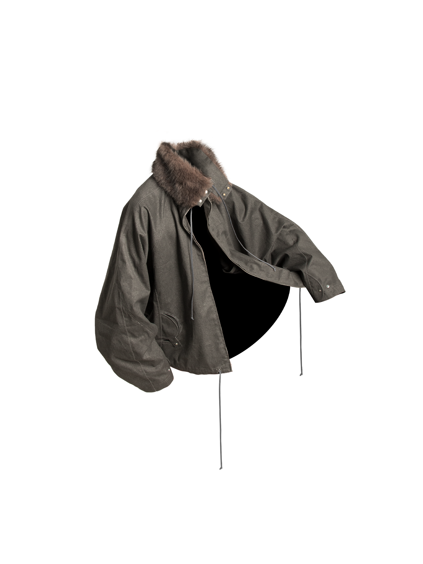 Detachable fur collar jacket