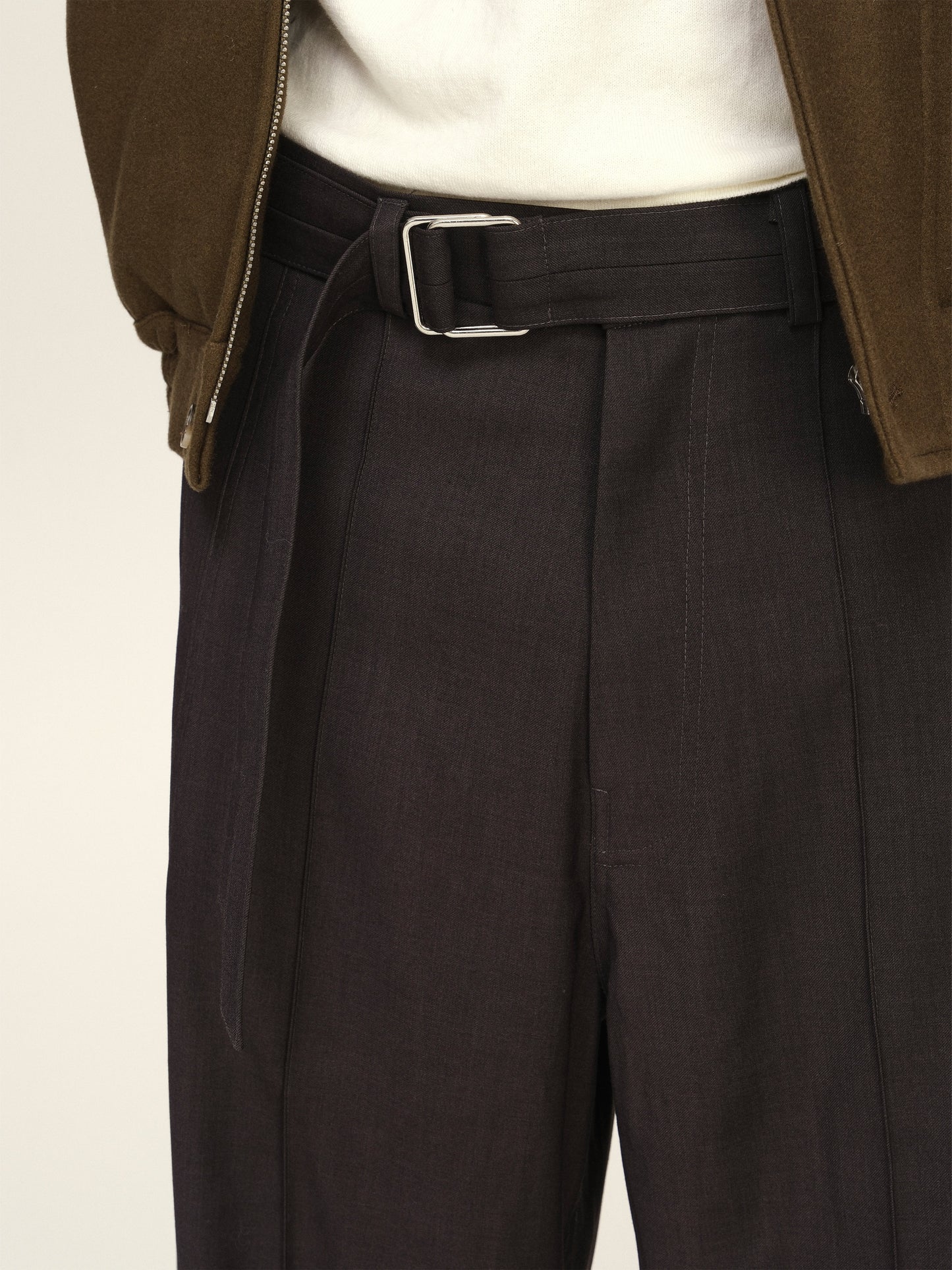 Adjustable waistband loose wide leg pants