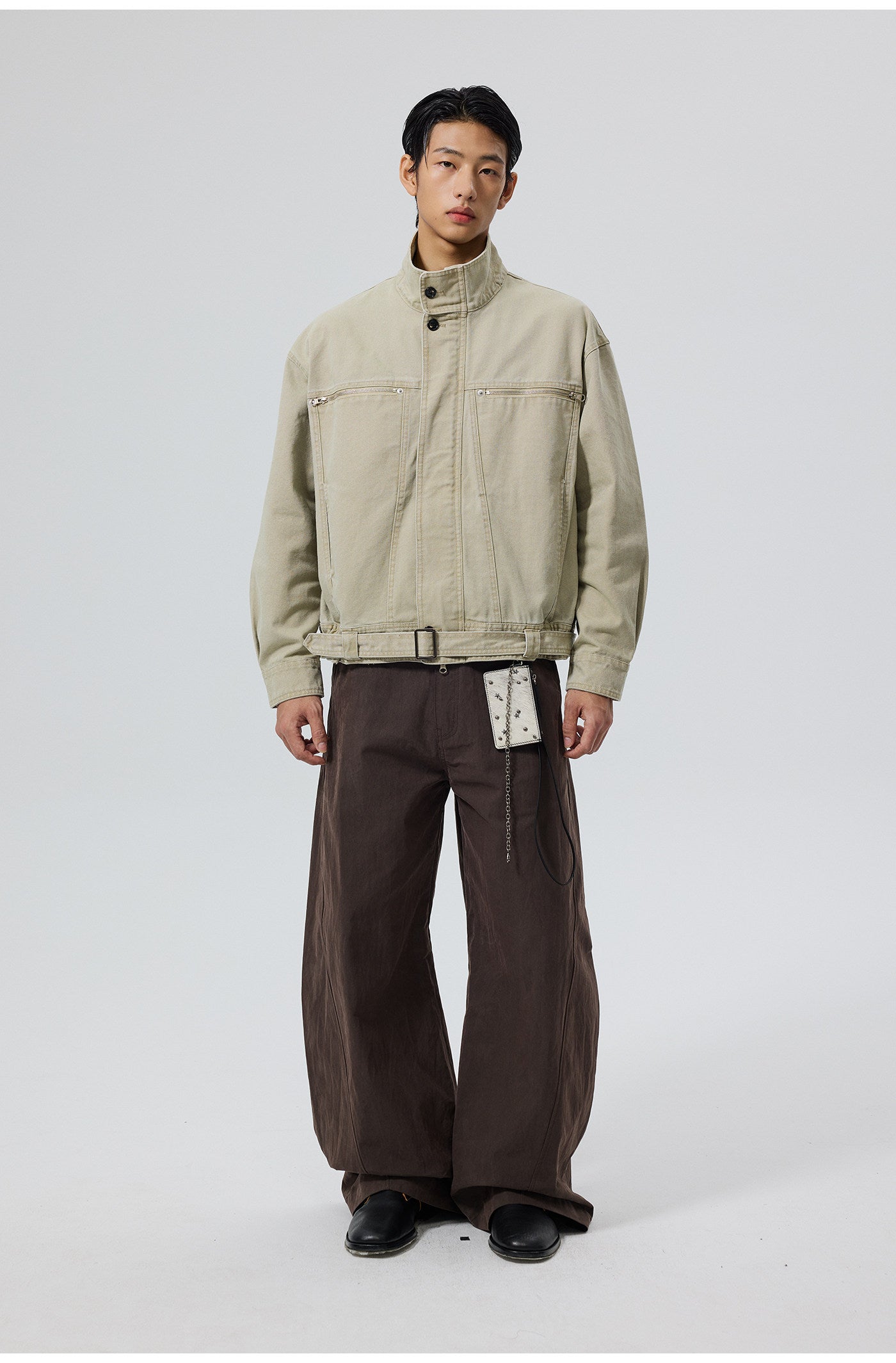 Cotton-Nylon Blend Casual Pants