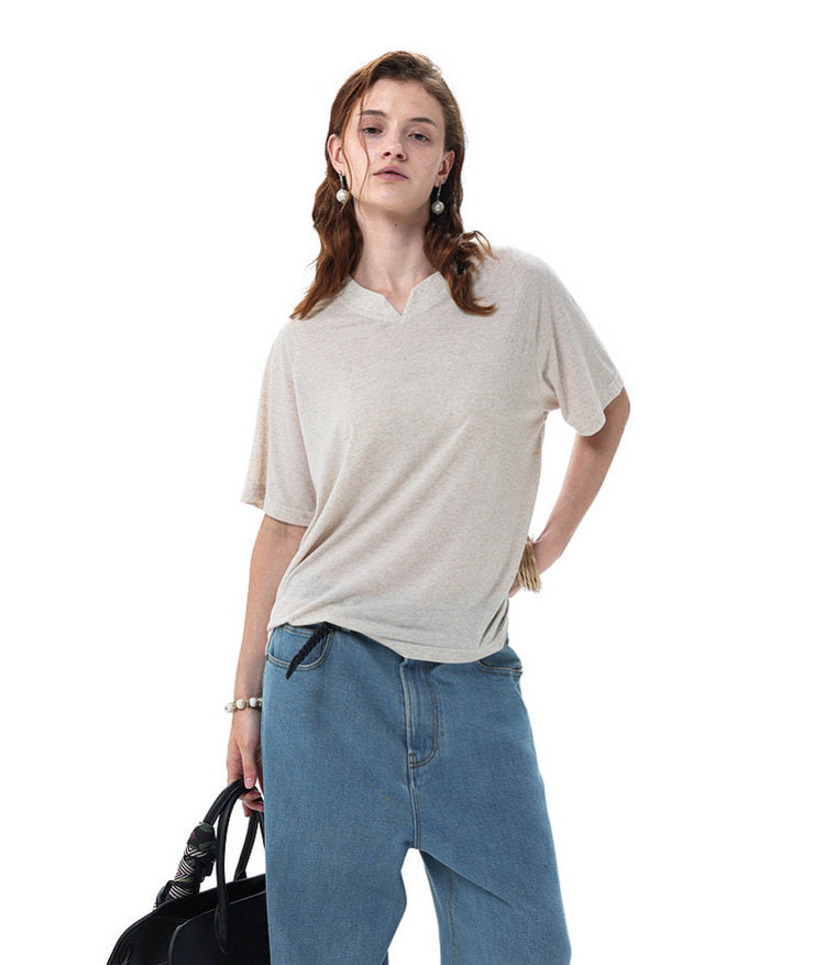 Small V-neck Raglan T-shirt