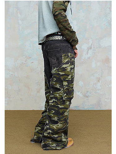 Bumper design denim pants