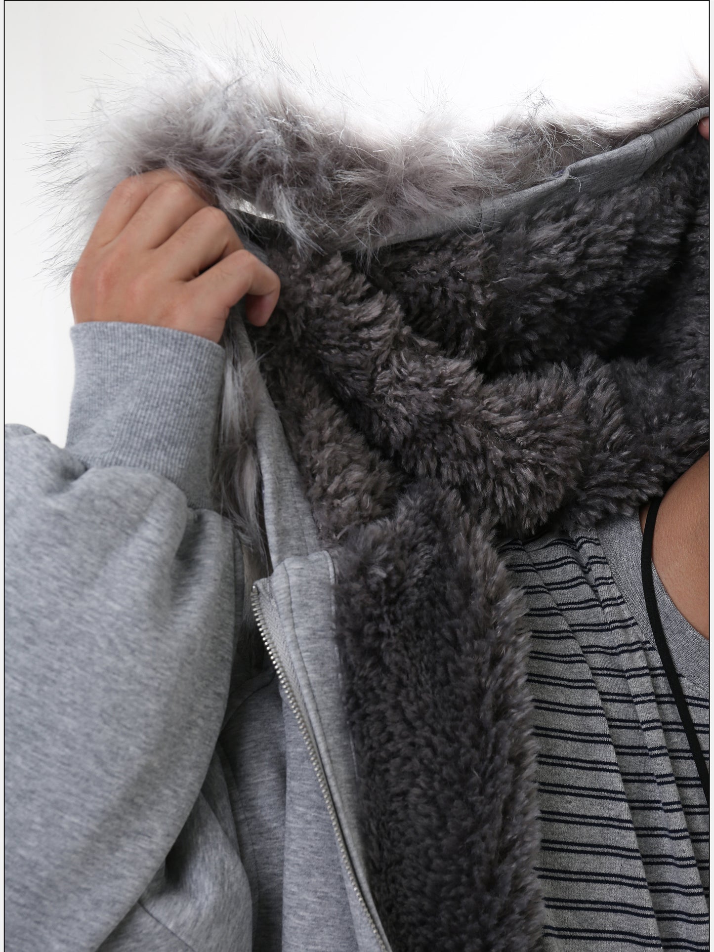 Detachable Collar Hooded Sweatshirt