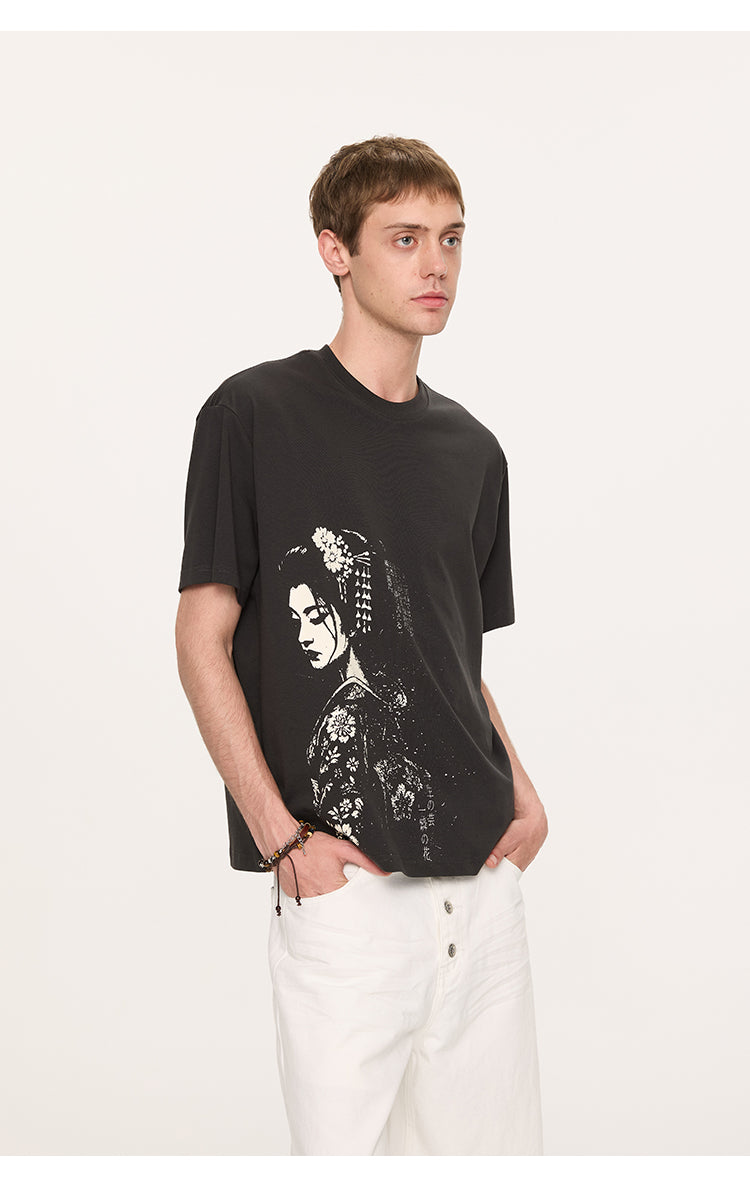 Portrait print T-shirt