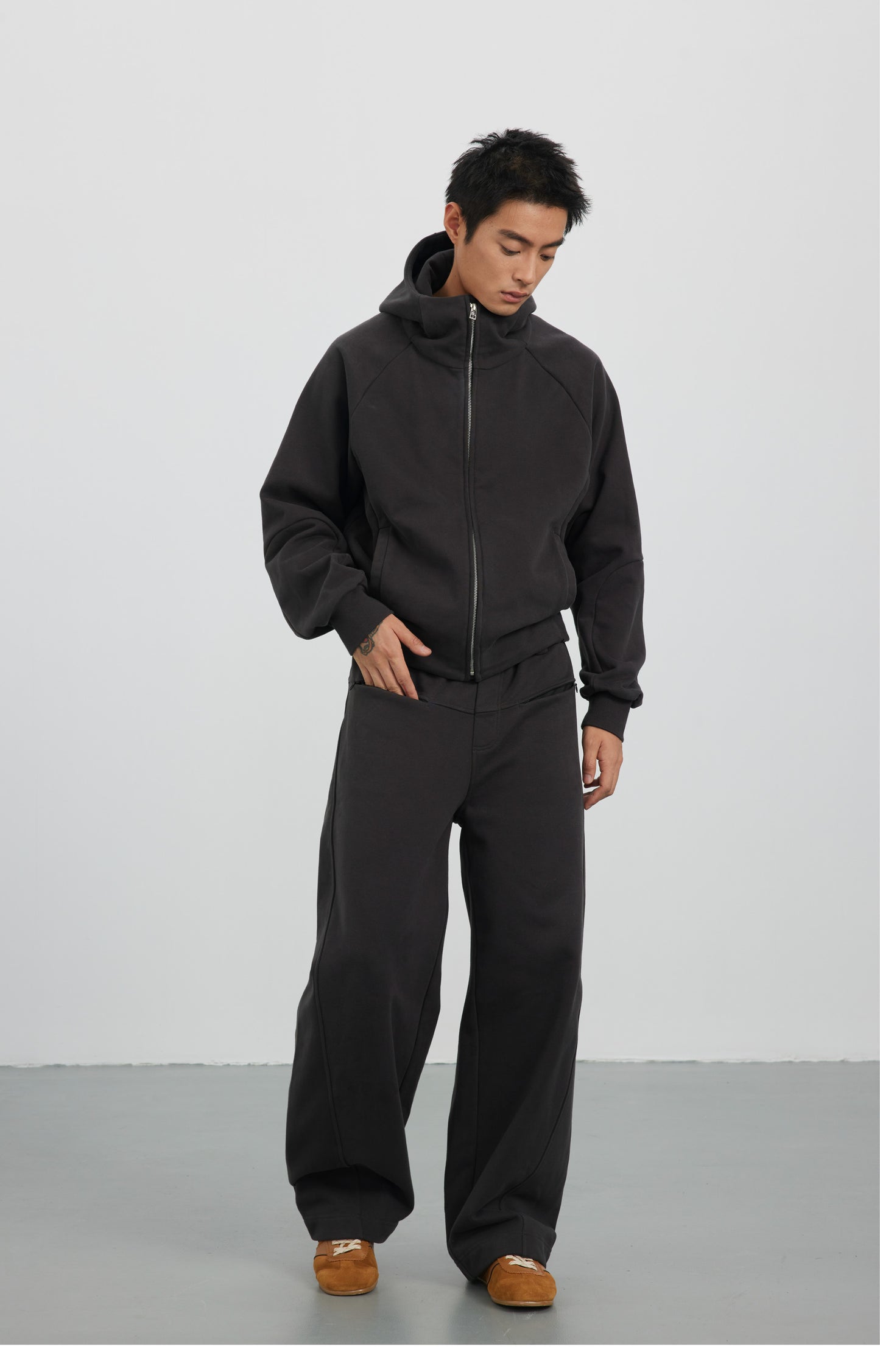 Turtleneck Hooded Sweatshirt