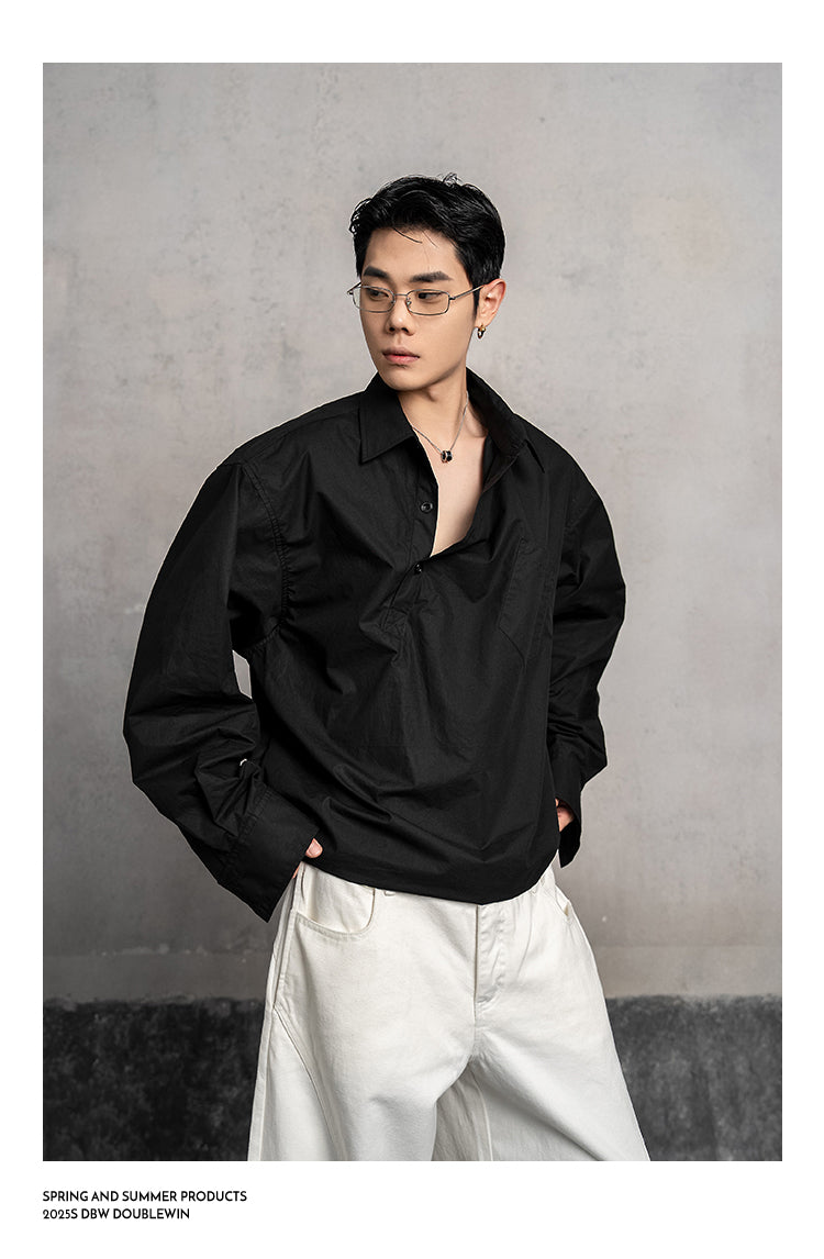 Asymmetrical Lapel Shirt