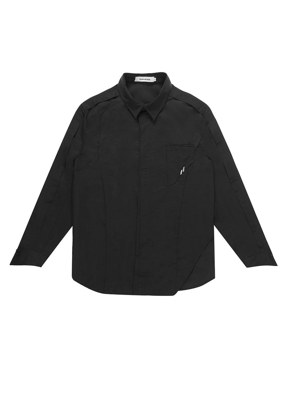 Double Pleated Sliced Deconstructed Loose Long Sleeved Shirt