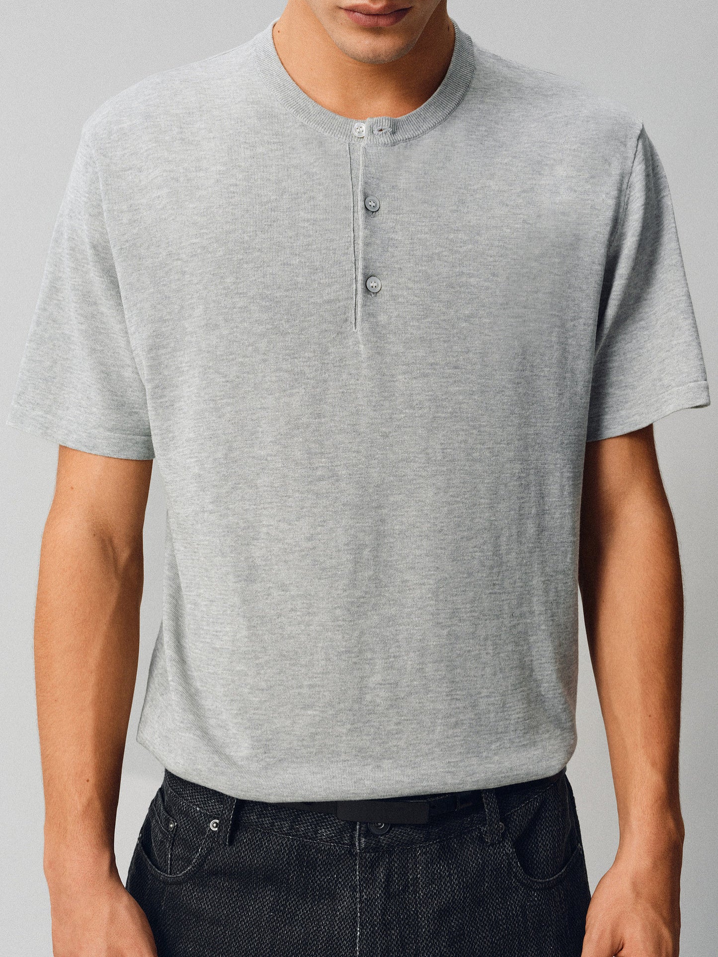 Simple Henry-Neck T-Shirt