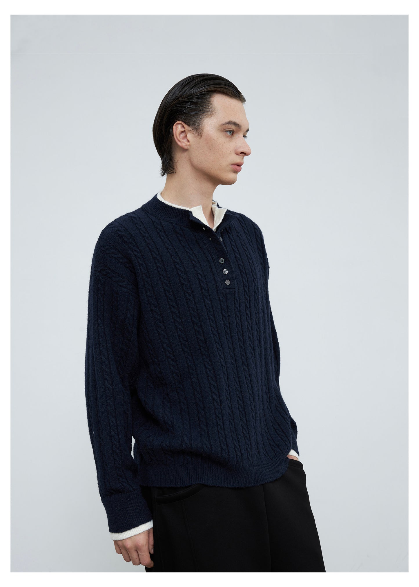 Faux Two-Piece Double-Layer Sweater