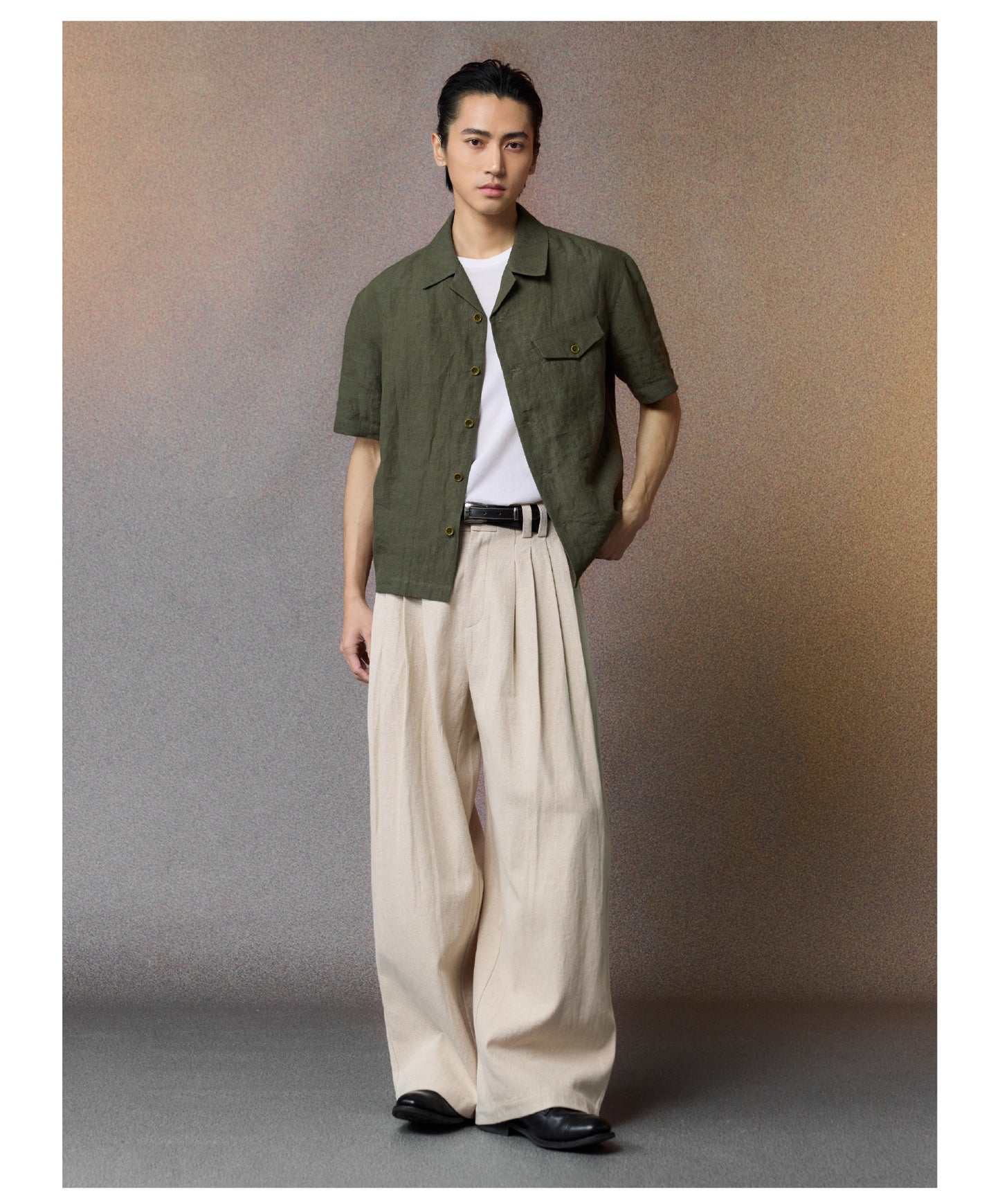 Irregular Silhouette Cuban Collar Shirt
