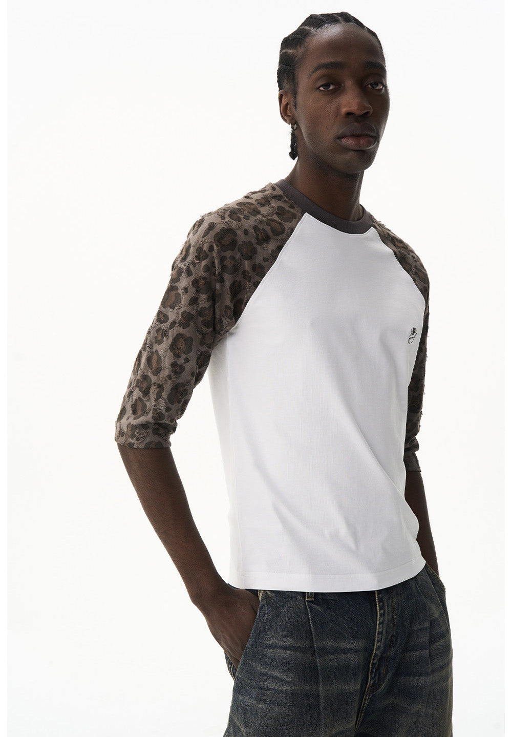 Raglan Leopard Print T-Shirt