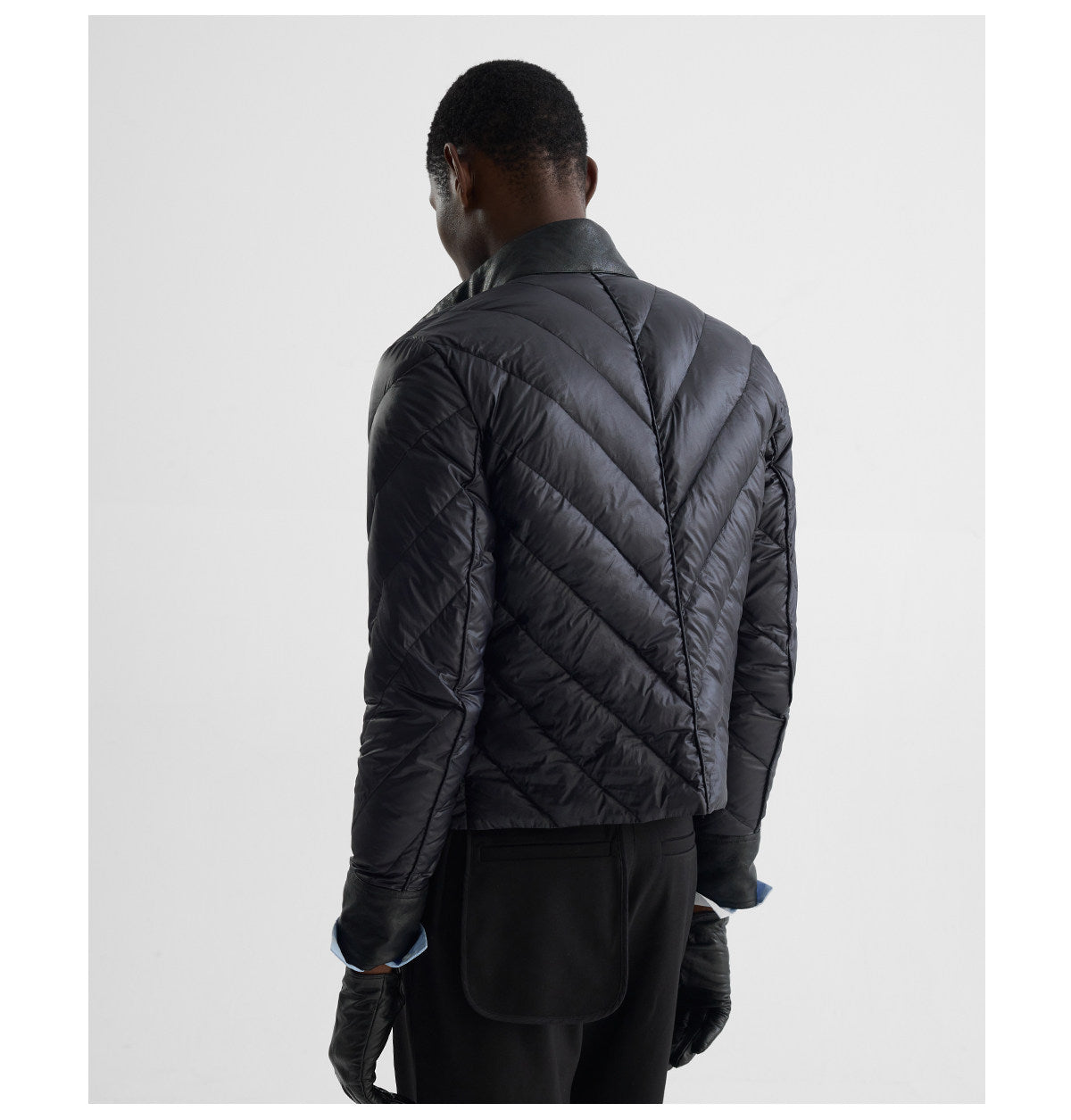 Stitched Radius-Pattern Quilted Down Jacket