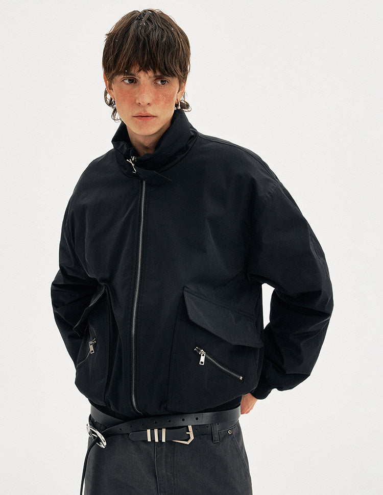 Stand Collar Large Pocket Jacket