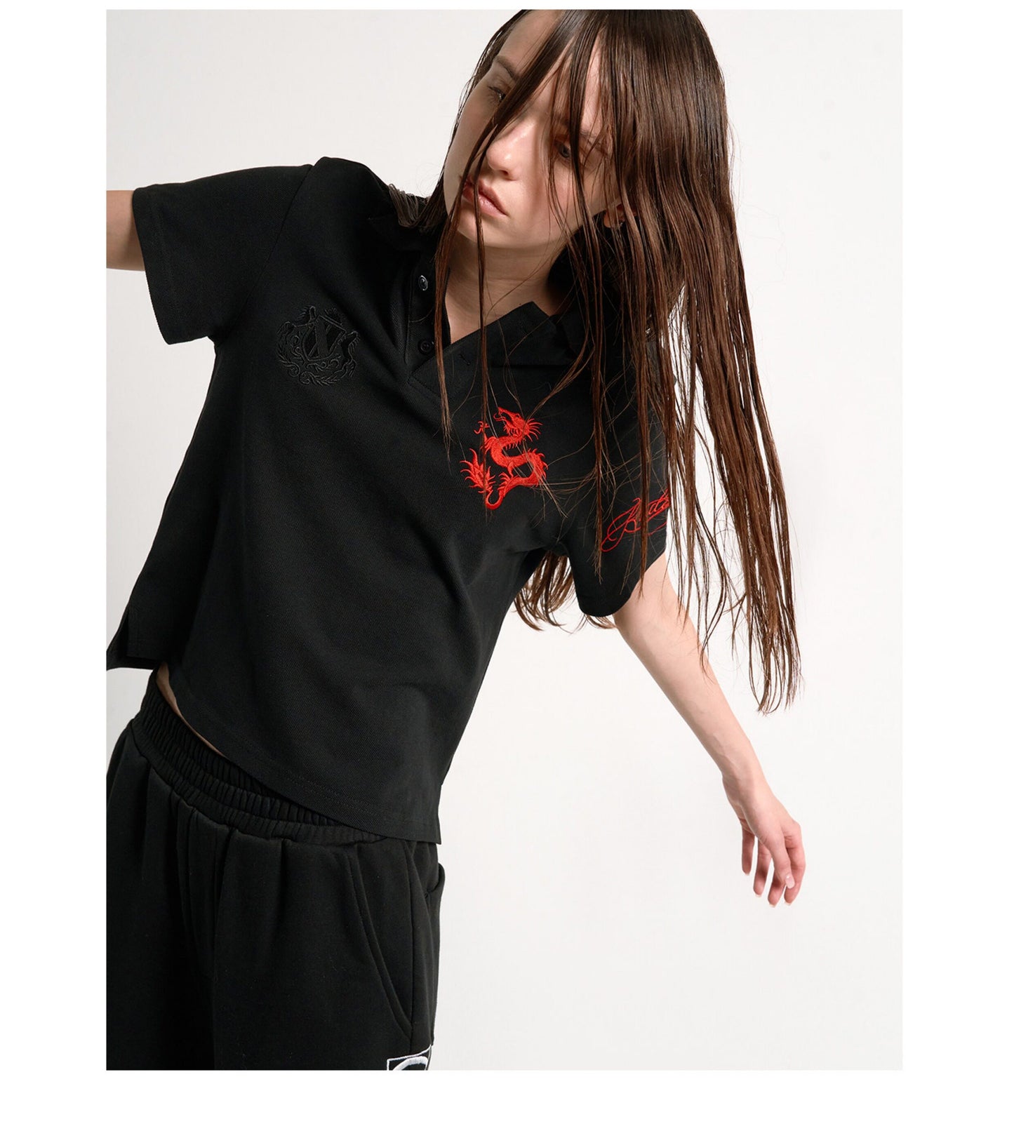 Embroidered and Appliquéd Polo Shirt