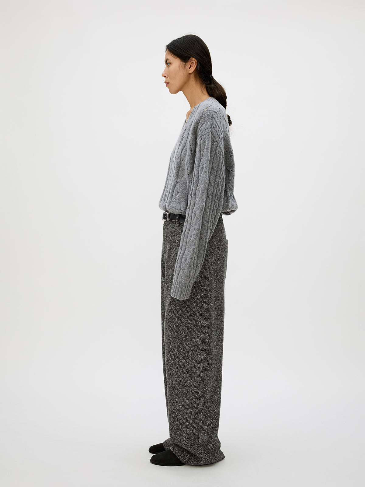 Tweed Loose Casual Pants