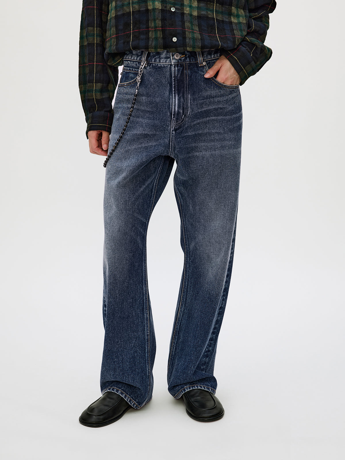 Cotton Twill Straight Leg Jeans