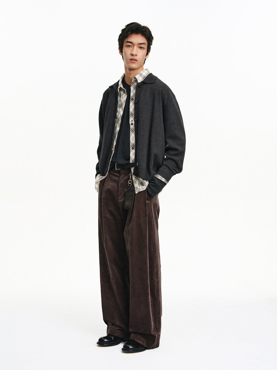 Double-Pleated Casual Pants