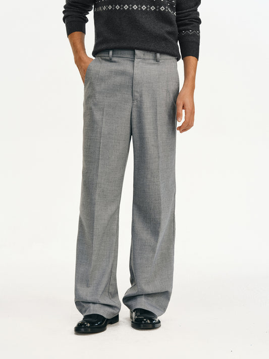 Wrinkle-Resistant Wool Casual Pants