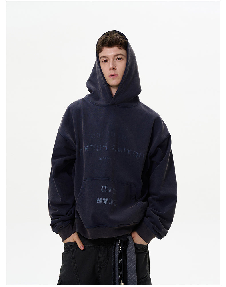 Used processed hooded sweatshirt