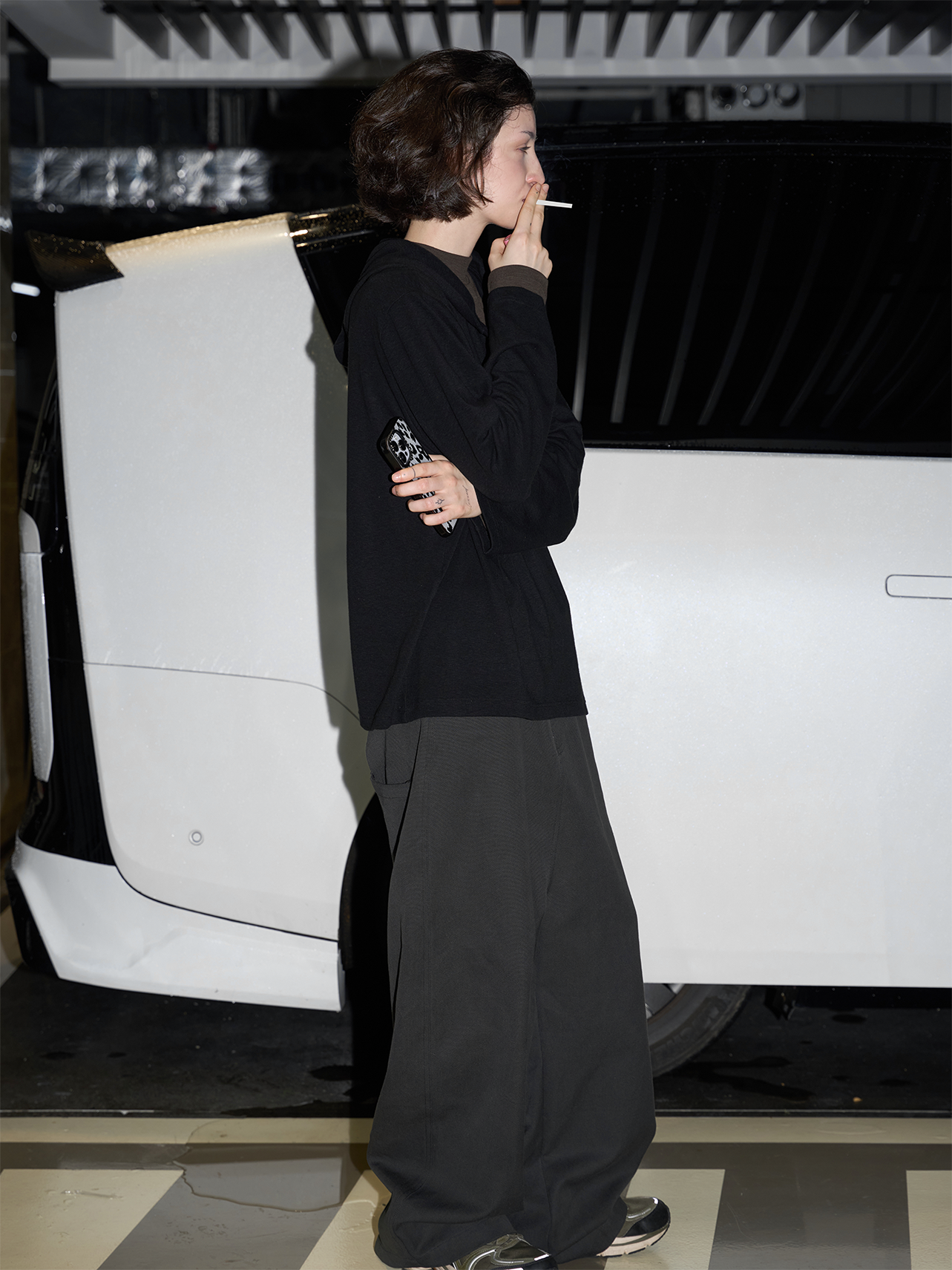 Henry Collar Hooded T-Shirt