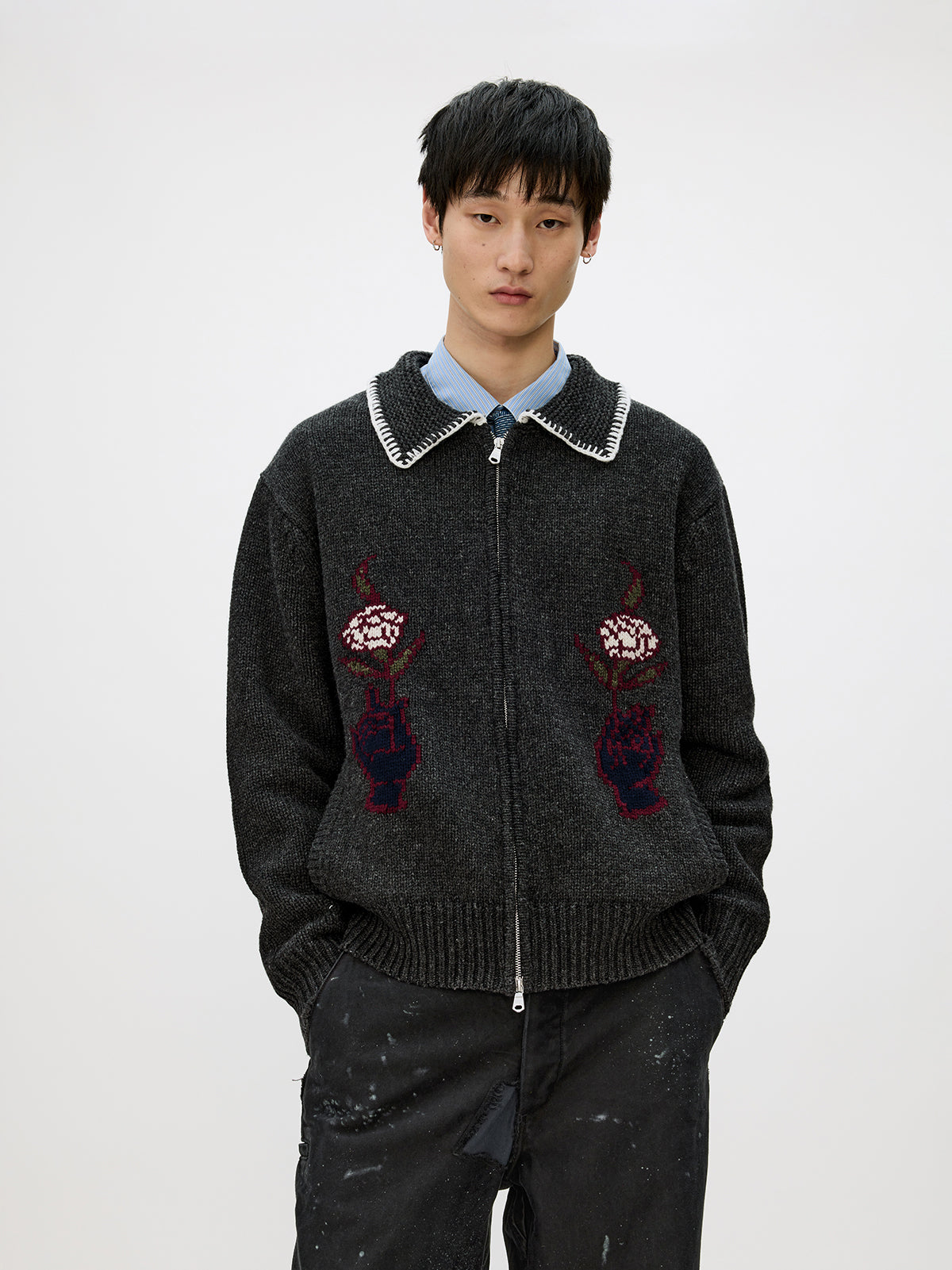 Unisex Wool Blend Cardigan