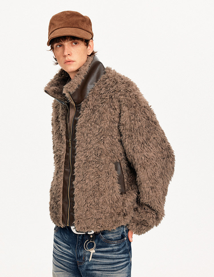Patchwork Unisex Faux Fur Jacket