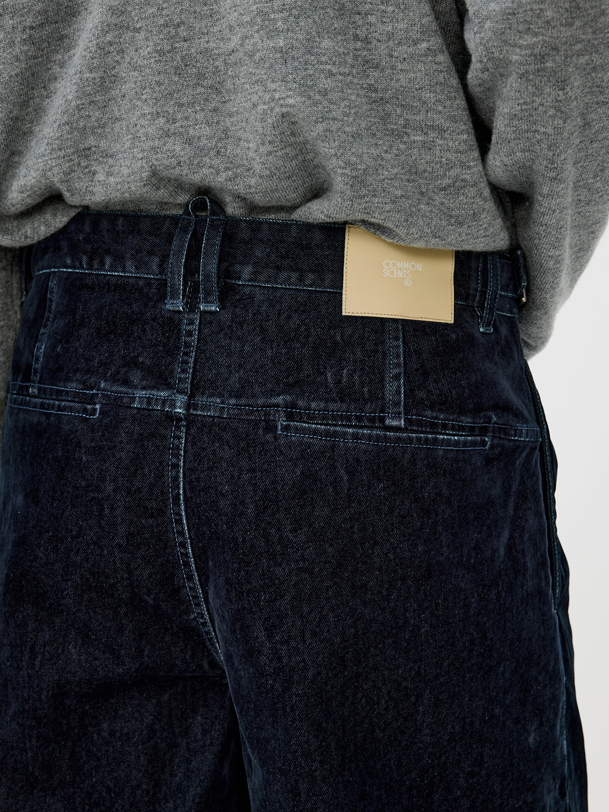 Adjustable Button Flock Denim Pants