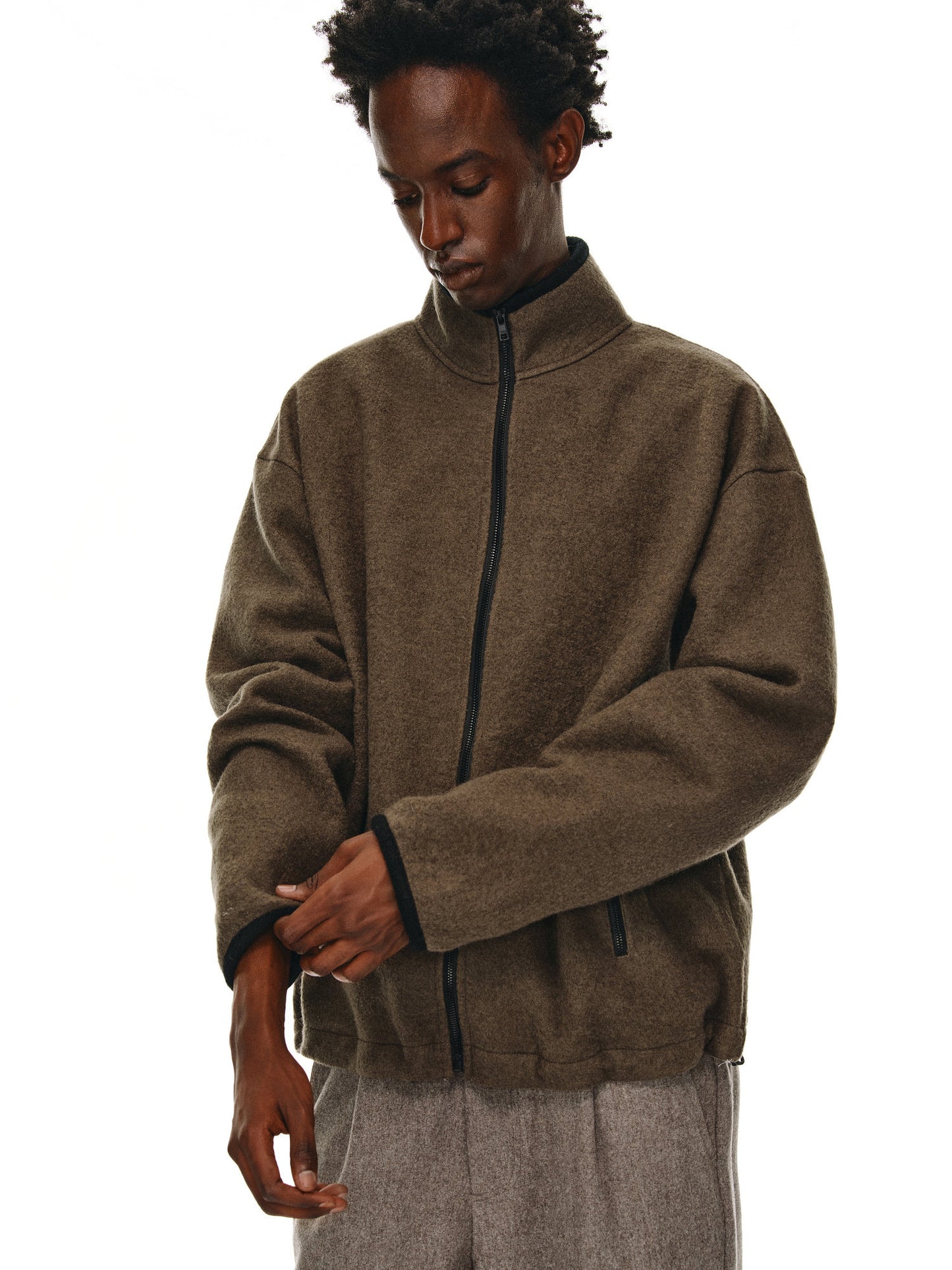 Unisex Wool Zipper Jacket