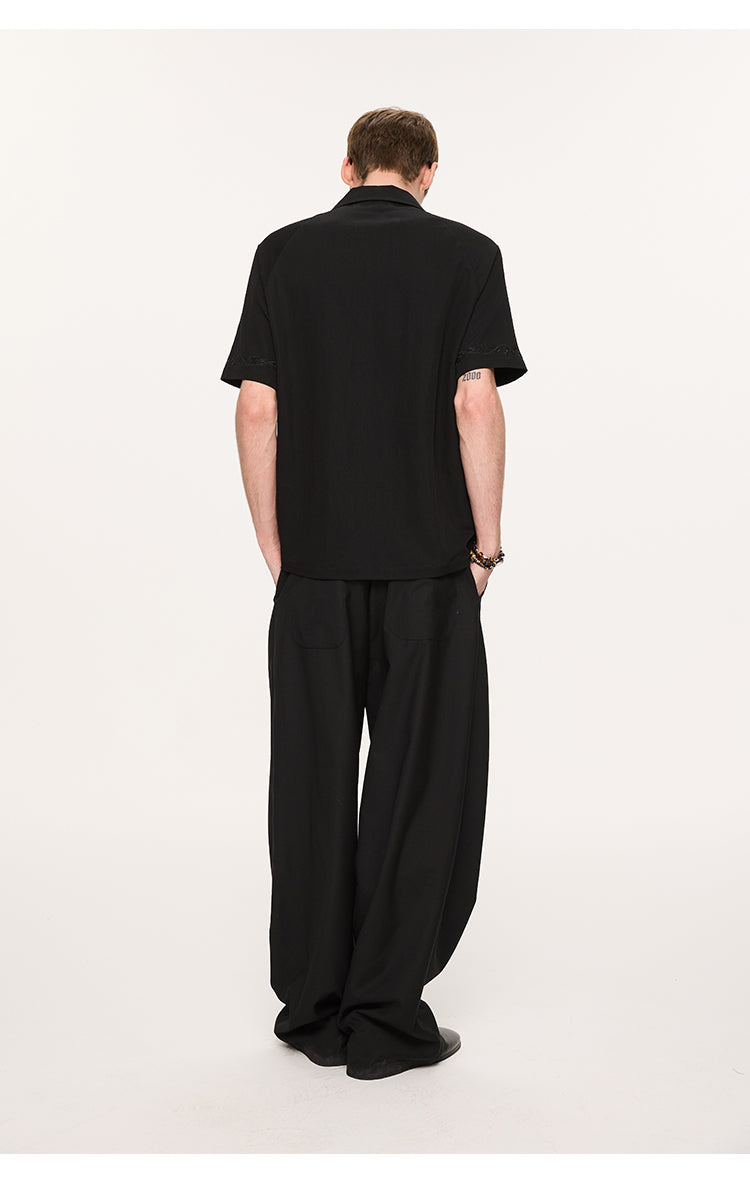Draped straight casual pants