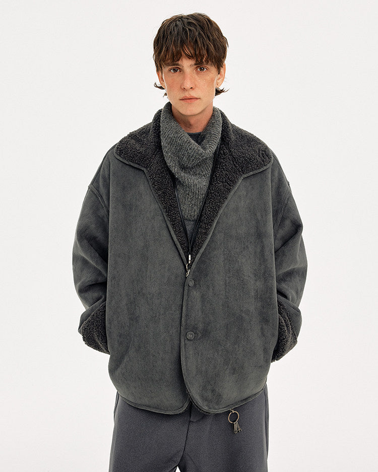 Reversible Fleece Collar Jacket