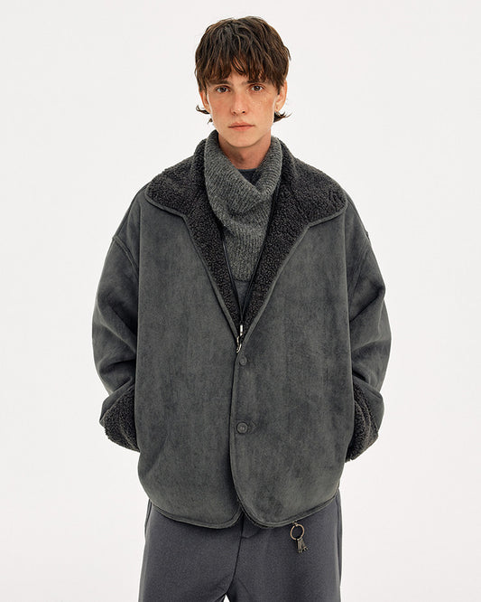 Reversible Fleece Collar Jacket