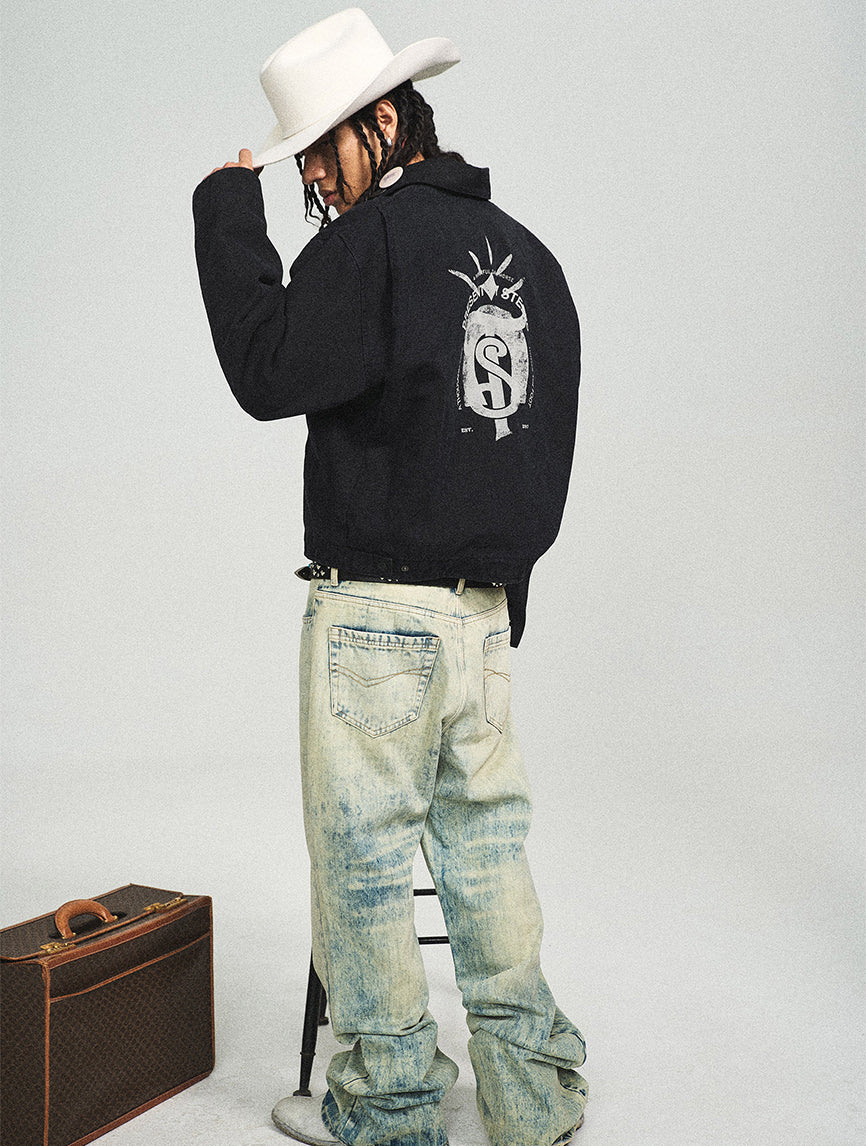 Vintage lapel washed jacket