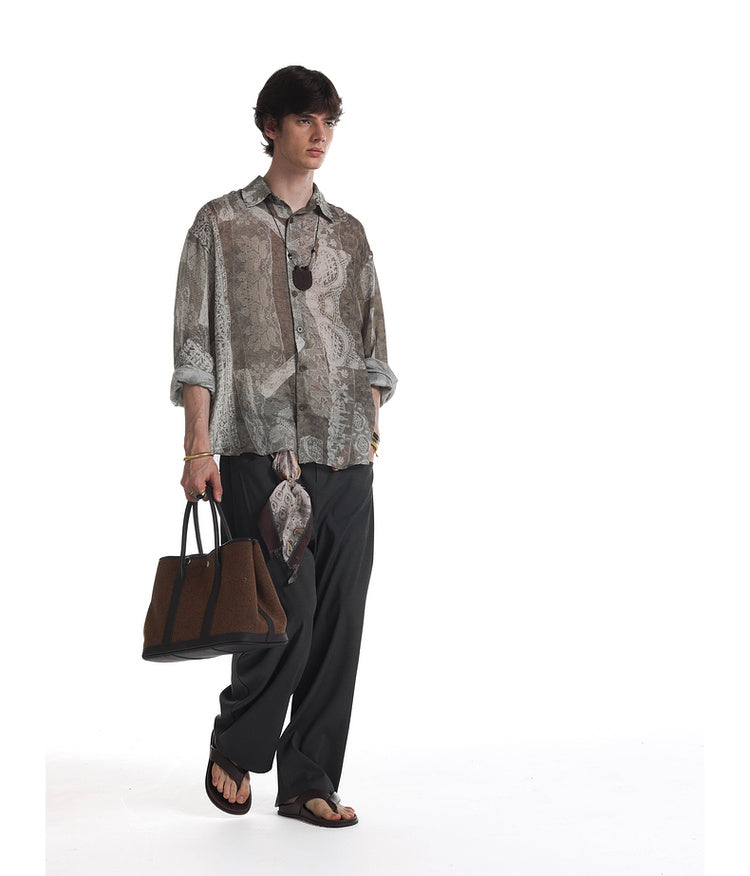 Rococo Retro Print Shirt