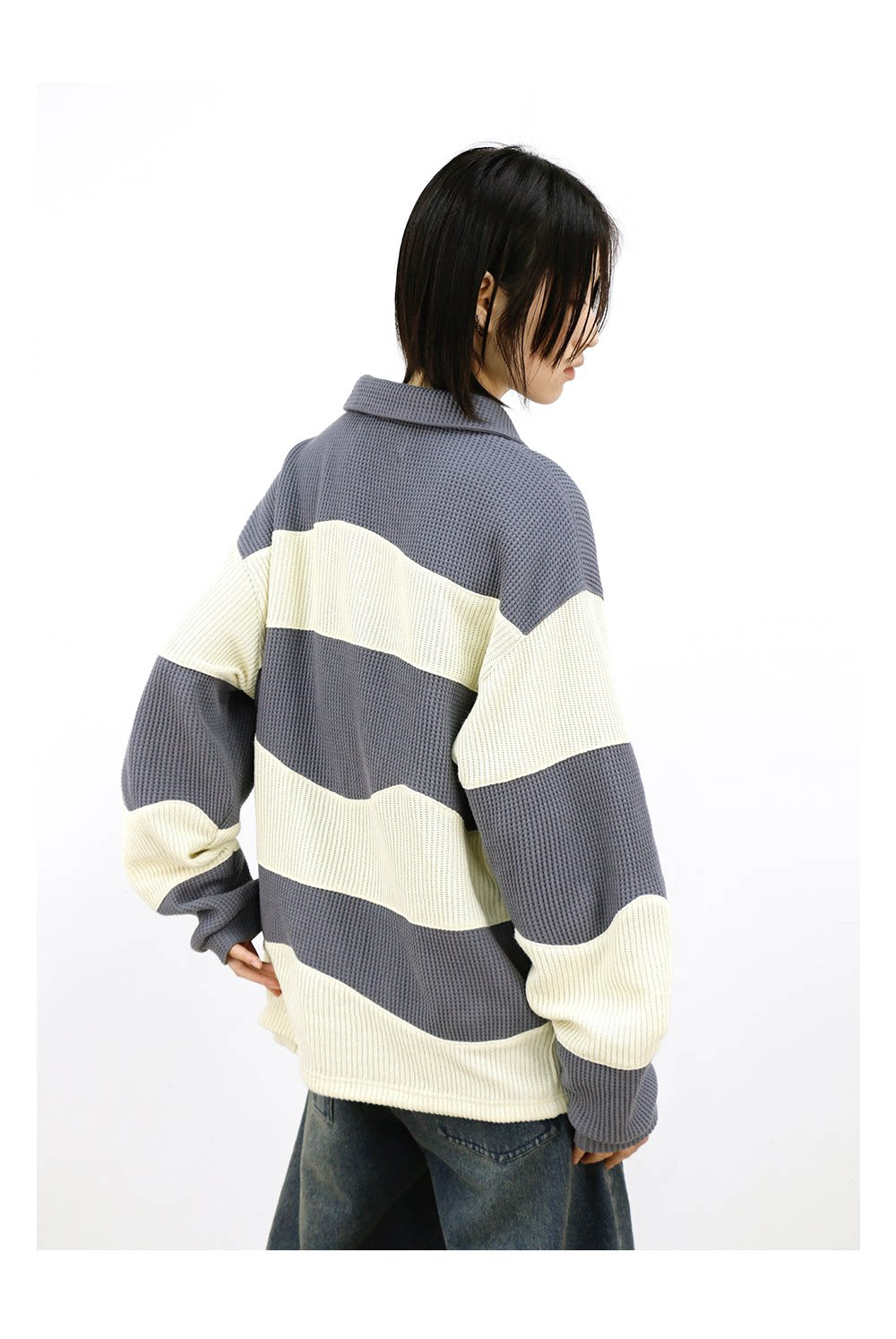 Contrast-Color Pullover Shirt