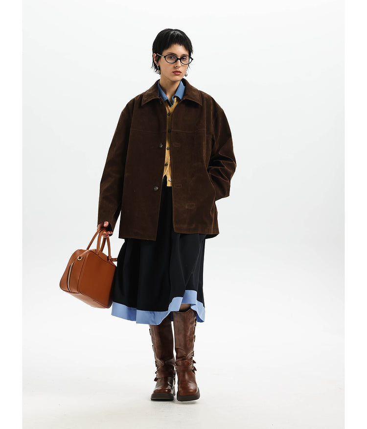 Unisex Damaged Suede Jacket