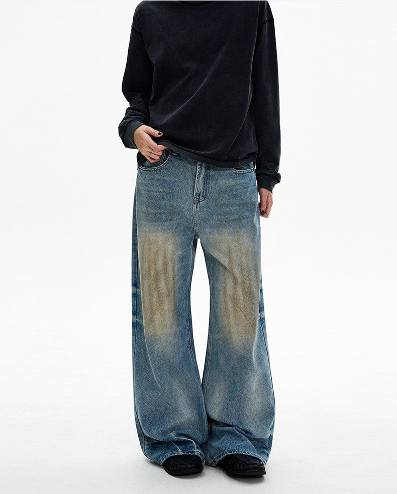 Loose Fit Retro Wash Jeans