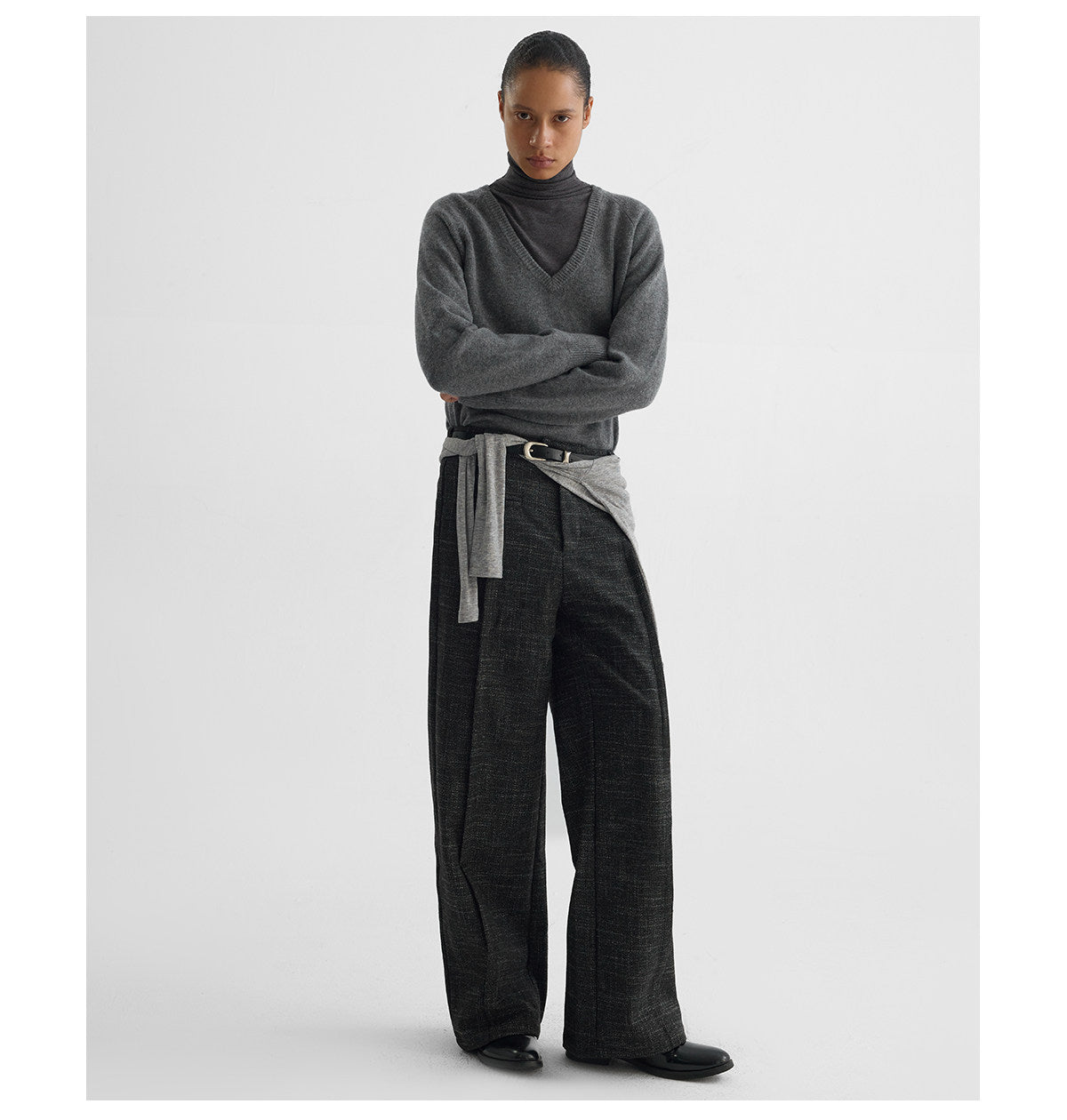 Double-Pleated Wool Pants