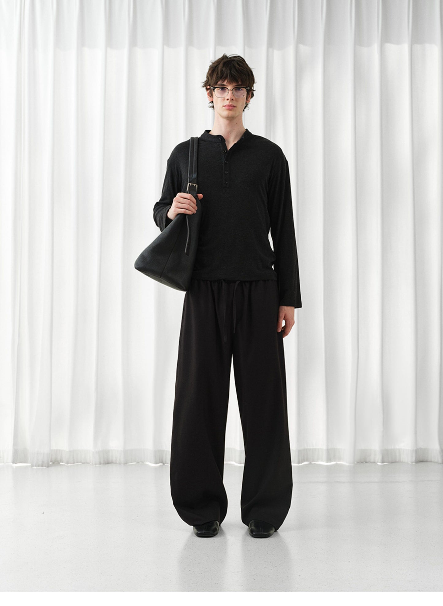 Drawstring Wide-Leg Pants