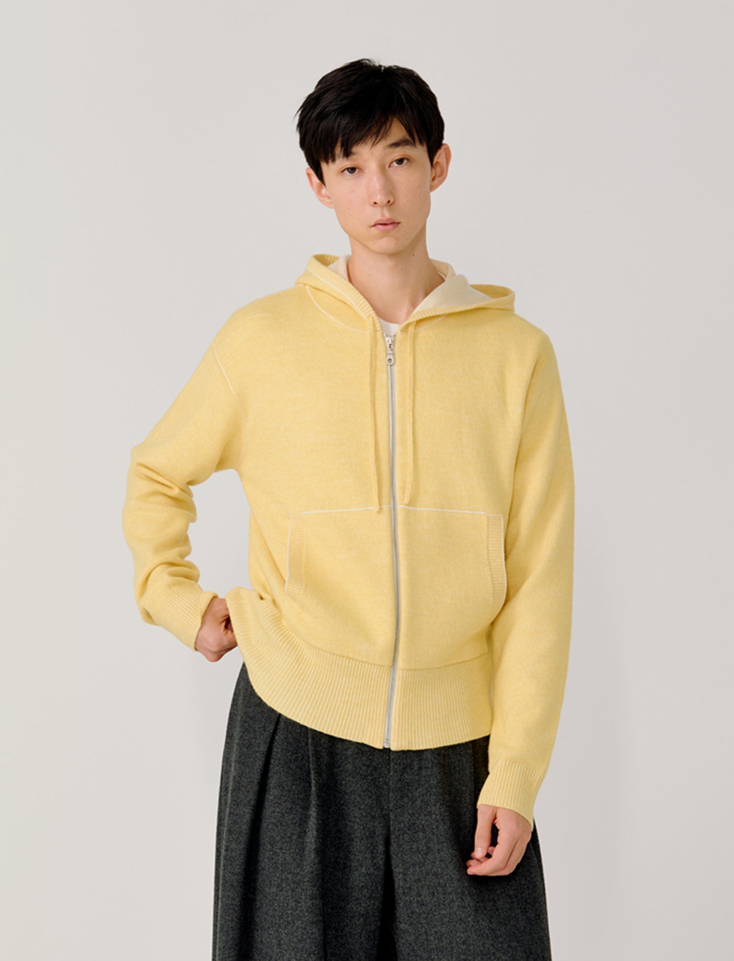 Hooded Zipper Cardigan