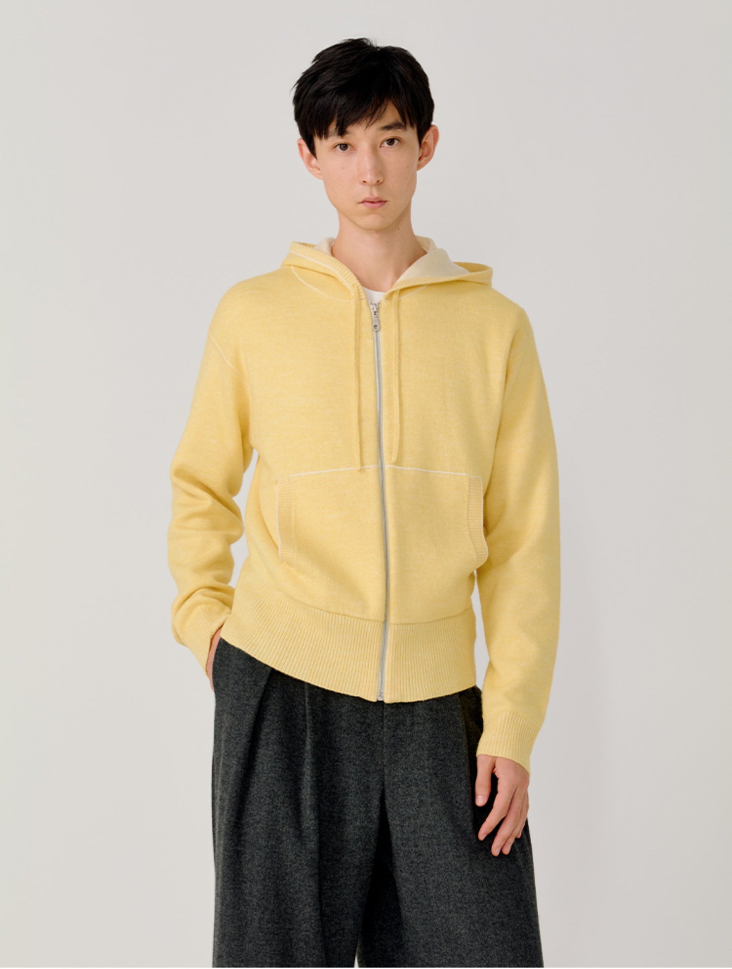 Hooded Zipper Cardigan